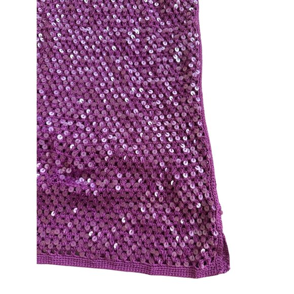 SIGRID OLSEN Purple Sequin Tank Top Size Small - Picture 7 of 7